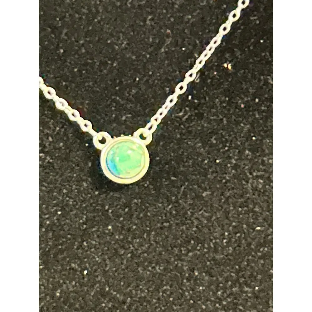 Sterling Silver Turquoise Pendant Necklace 18
